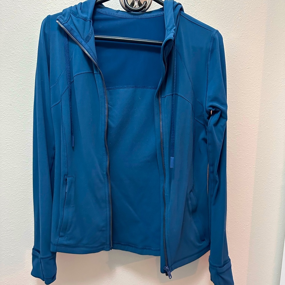 Lululemon dark teal Zip-Up Hoodie. Lightweight. Size 8 GUC